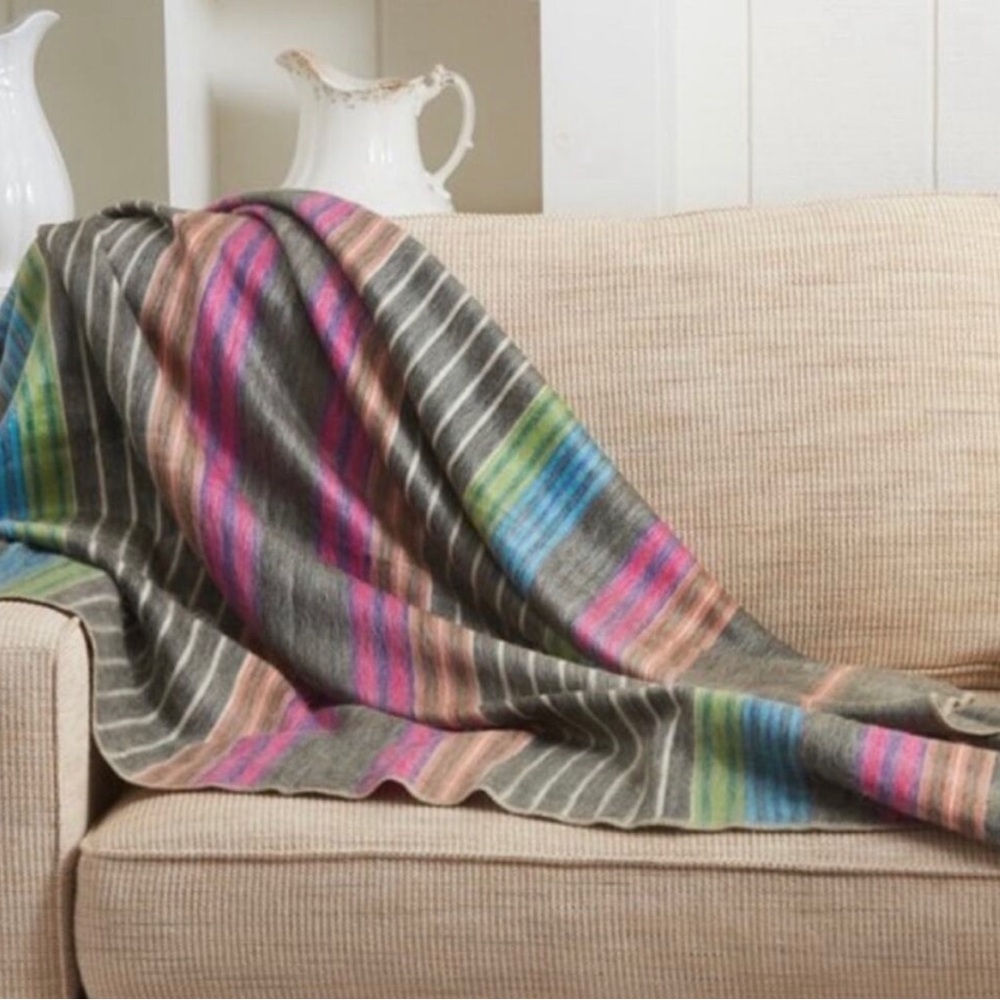 Shupaca Alpaca Throw Blanket - Fireworks Colorway - 45” x 70” NEW